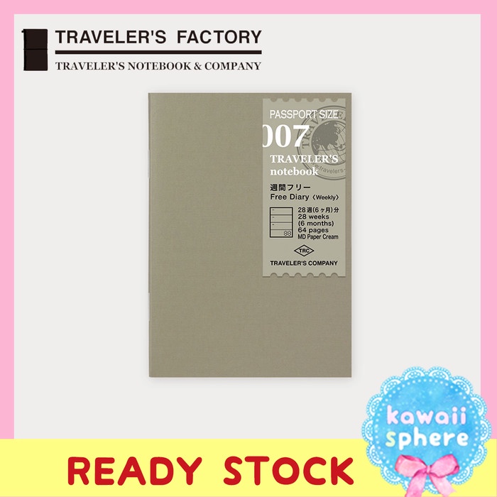 

Promo Travelers Notebook Refill 007 Weekly Free (Undated) Passport Size