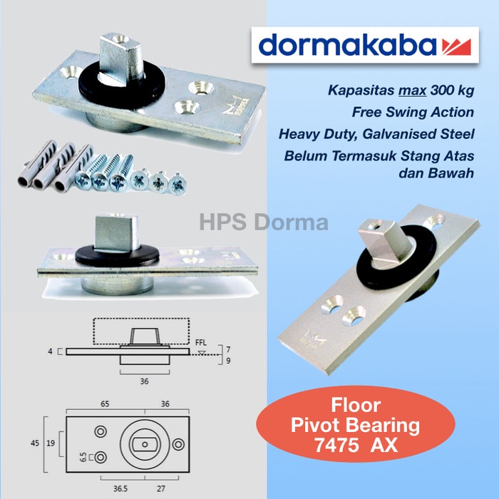 [Ori] Pivot Bearing 7475Ax 300 Kg Engsel Lantai Terbatas