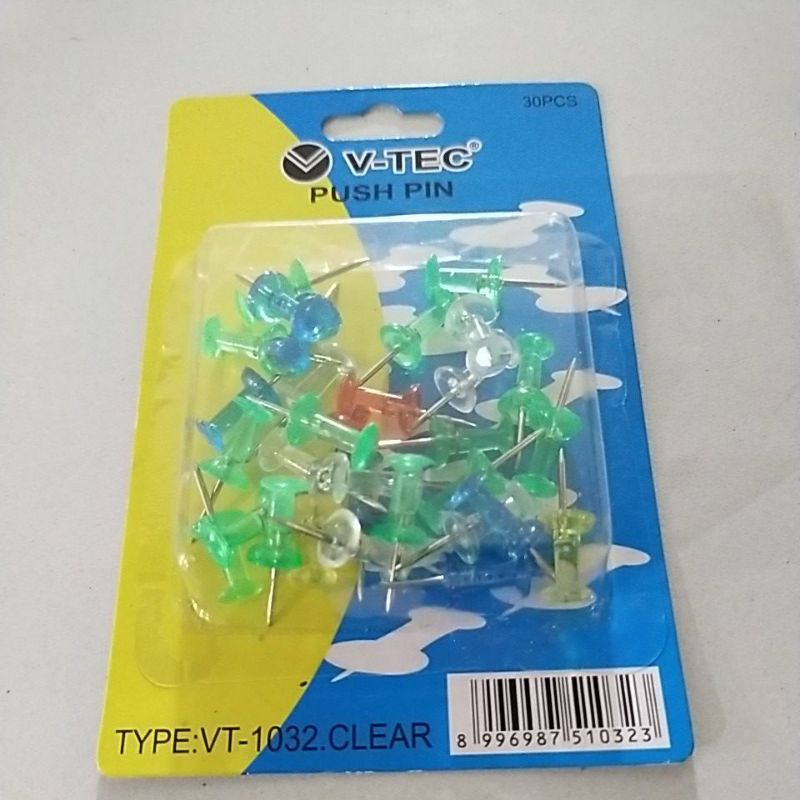 

paku push pin v tec / solid kecil v-tec / paku pin vtec / paku Styrofoam vt-1032 isi 30 pcs
