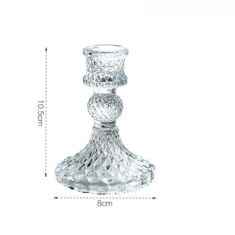 Glass Ornament Candle Holder Tempat Lilin Kaca Crystal Model Eropa Meja Makan Romantis Makan Malam