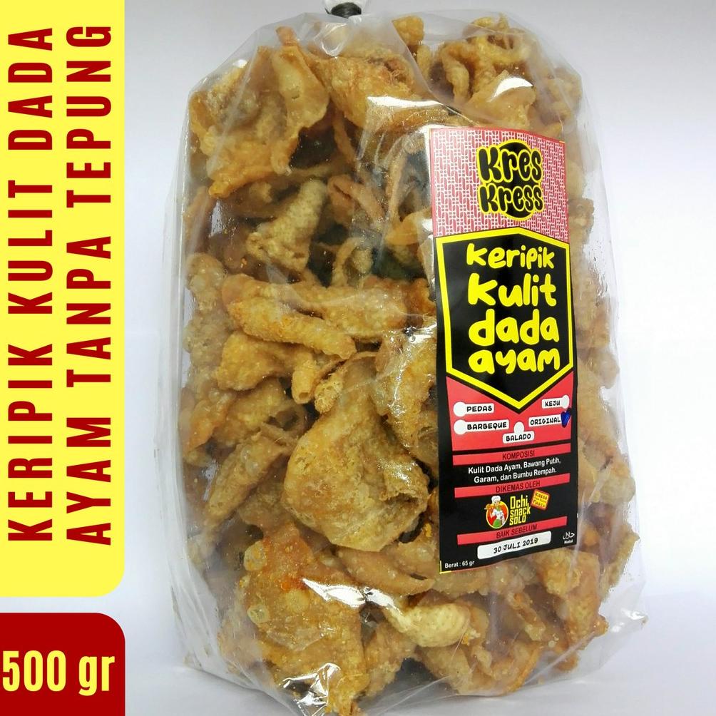 

Termurah KERIPIK KULIT DADA AYAM TANPA TEPUNG 500 GR OCHI SNACK Renyah & Gurih Best Seller