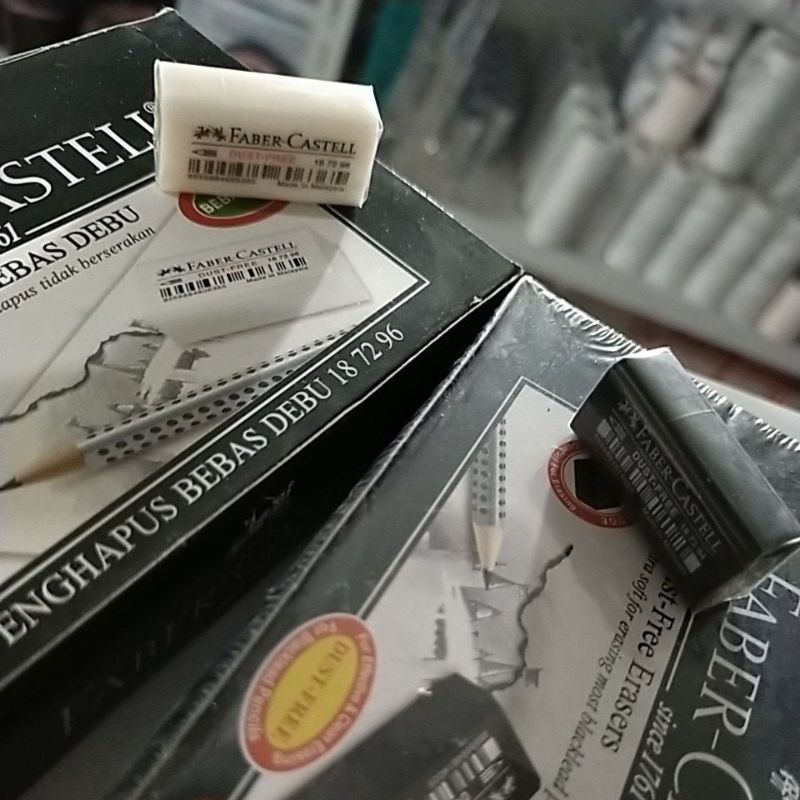 

penghapus faber Castell putih / hitam / dust free eraser faber-castell for pencil / stip pensil kecil