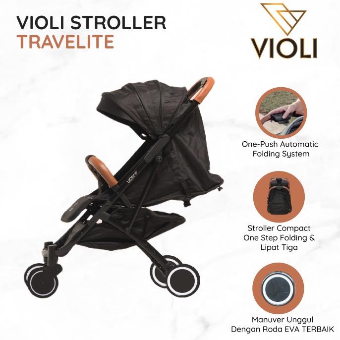 SALE VIOLI STROLLER : VIOLI TRAVELITE - BLACK TERMURAH
