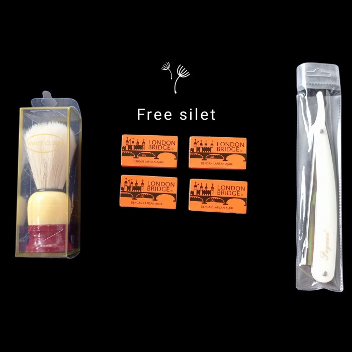 Paket Shaving Barbershop Kuas Shaving Razor Silet Barbershop