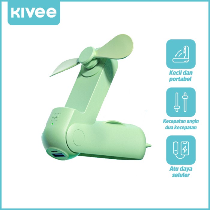 BAYAR DITEMPAT KIVEE Kipas Angin Mini Fan Portebel Led Portable Rechargeable Fan /KIPAS ANGIN