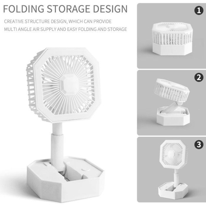 BAYAR DITEMPAT Kipas Angin Meja Mini Portable Lipat Plus Lampu LED /KIPAS ANGIN MINI/KIPAS ANGIN