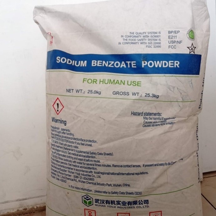 

JNE Sodium Benzoat Wuhan 25kg / Natrium Benzoat / Pengawet Makanan