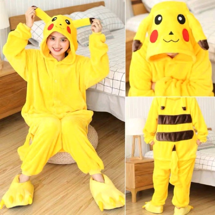 Kostum Pokemon Dewasa Kostum Pikachu Dewasa Onesie Pikachu Costume Ready