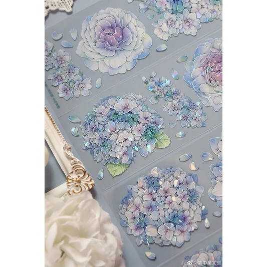 

Hydrangea blue shiny pet tape