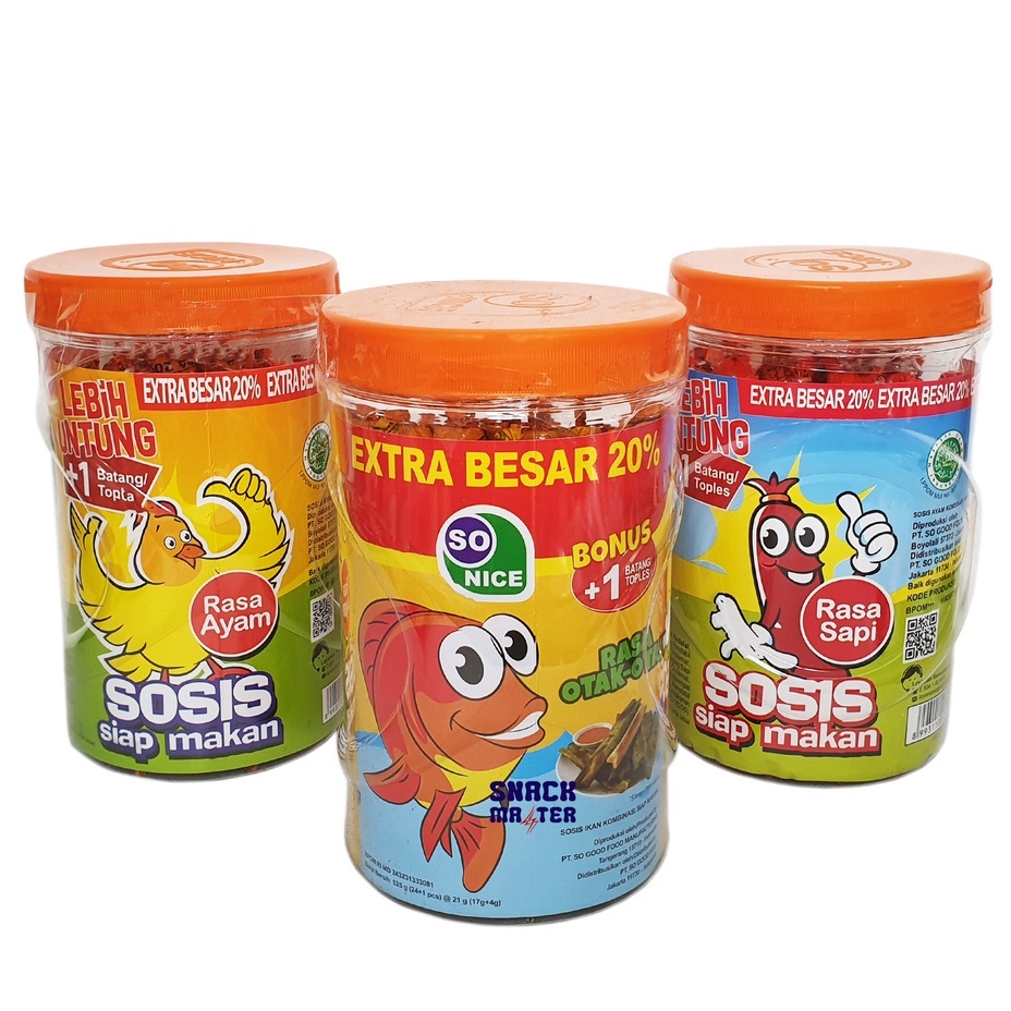 

Dus Sosis So Nice Isi 6 Toples Siap Makan Rasa Ayam Sapi Ikan Otak Otak So Good Celan Anak Makanan