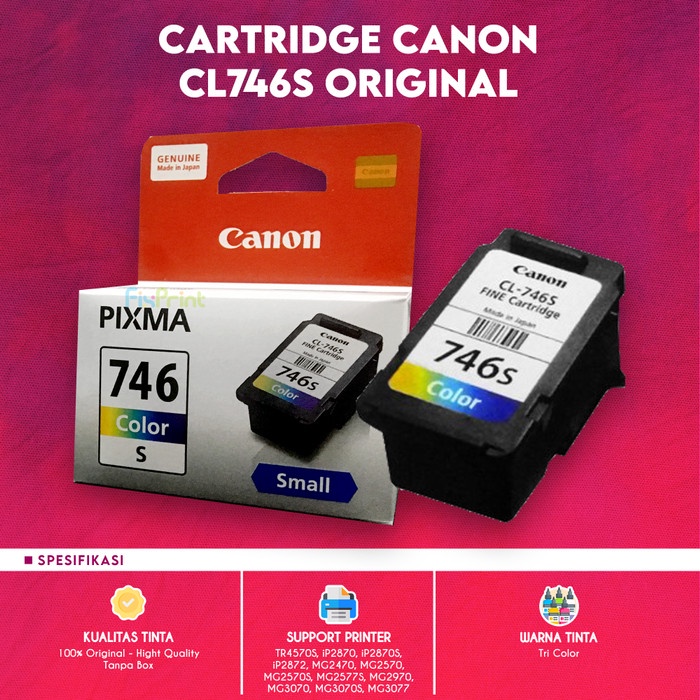 

CANON CL-746S CL746 SMALL 745S CARTRIDGE TINTA MG2570 TS307 MX497