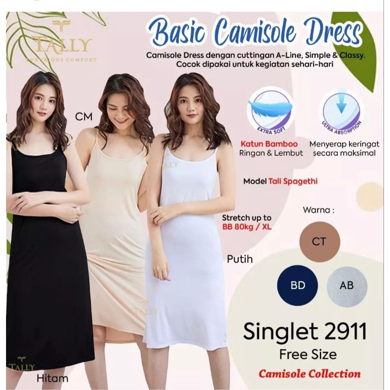 camisol dress tally  bahan bamboo 2911