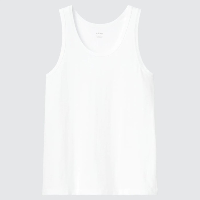 JASTIP Tank Top Rib Katun Pria Dry Kaos Dalam Tanktop Warna UNIQLO