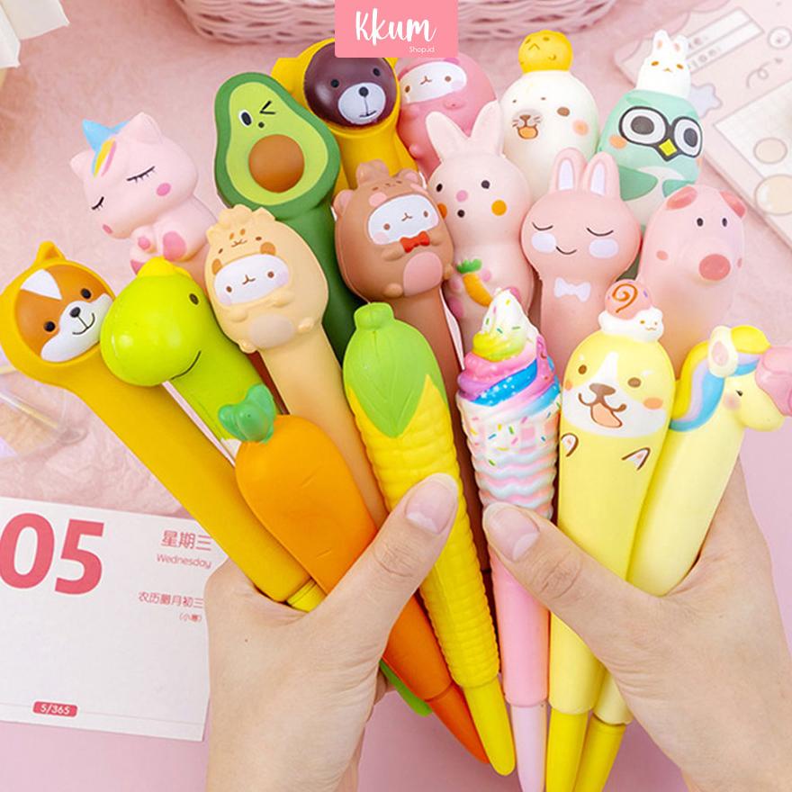 

Squishy pen karakter lucu murah/ Pulpen gel anak mainan