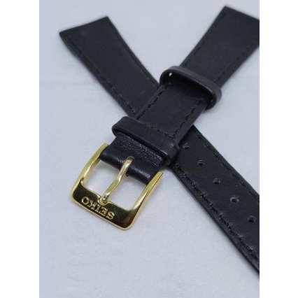 (bk) seiko strap kulit asli genuine leather 18mm buckle seiko vintage jam tangan antik part arloji s