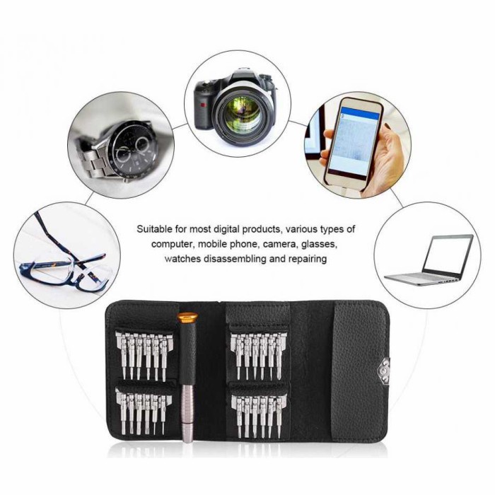 Obeng Set Magnet 25 In 1 Hp Handphone Smartphone Laptop Kacamata Best Deal