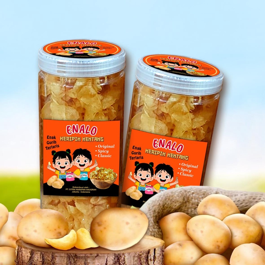 

ENALO KERIPIK KENTANG POTATO ENAK BANGET BEST SELLER SNACK CRISPY SEHAT AMAN ANAK ORANG TUA Non COD