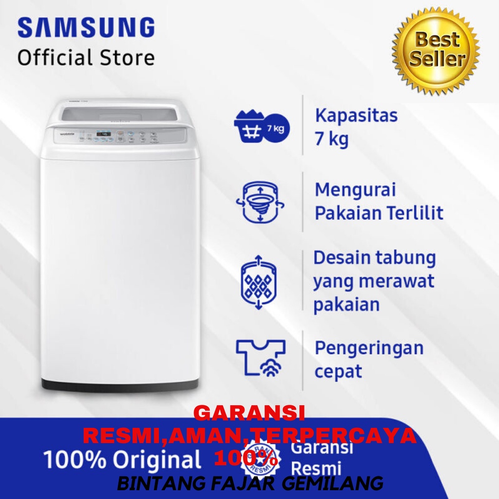 Mesin Cuci Samsung WA70H4000SG Top Loading 7 kg