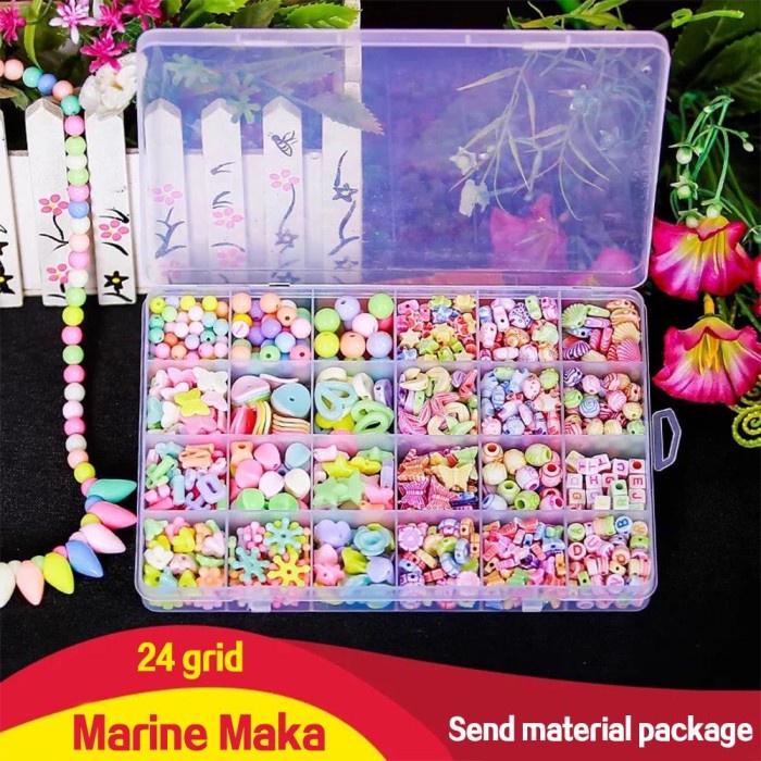 

Set Anak-anak Gadis DIY Gelang Manik-manik 24 Kompartemen