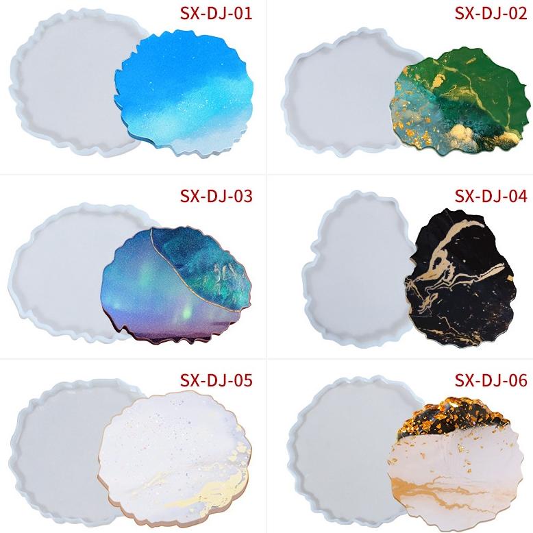 Cetakan silikon nampan / cetakan resin bulat / cetakan resin Abstrack / Cetakan Coaster resin