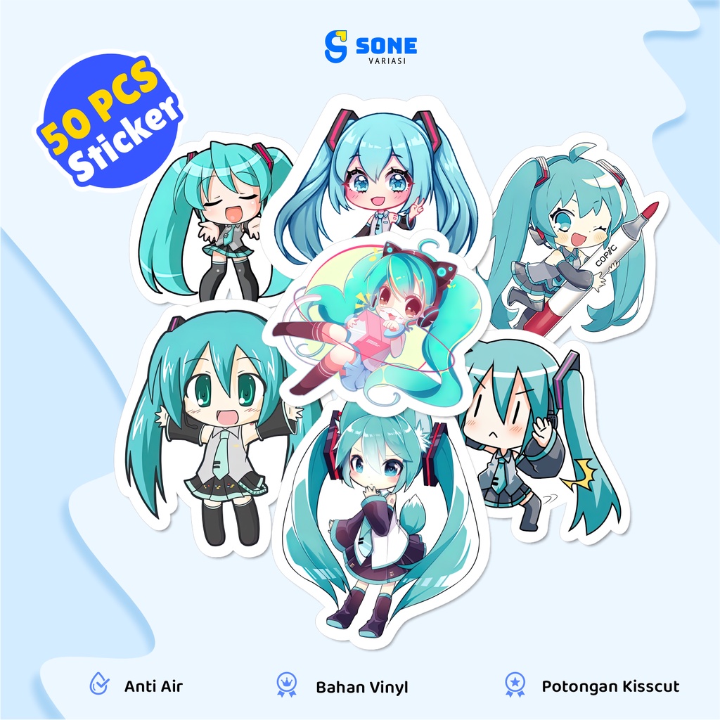 

Stiker Hatsune Miku Vocaloid Paper Vinyl Waterproof Sticker Aesthetic Buku Journal Koper