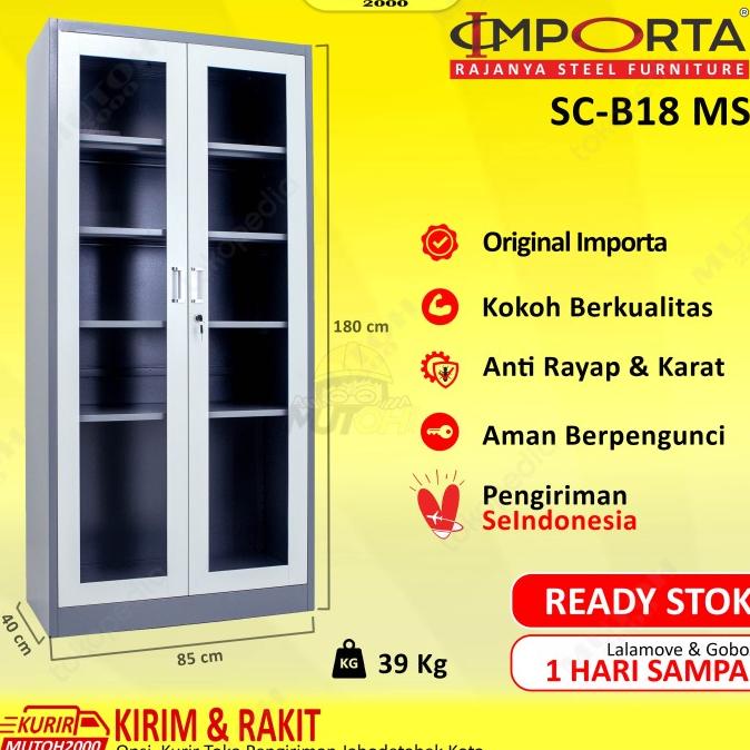 

New Importa Sc-B18 Ms Lemari Arsip Besi 2 Pintu Swing Kaca Terbaik