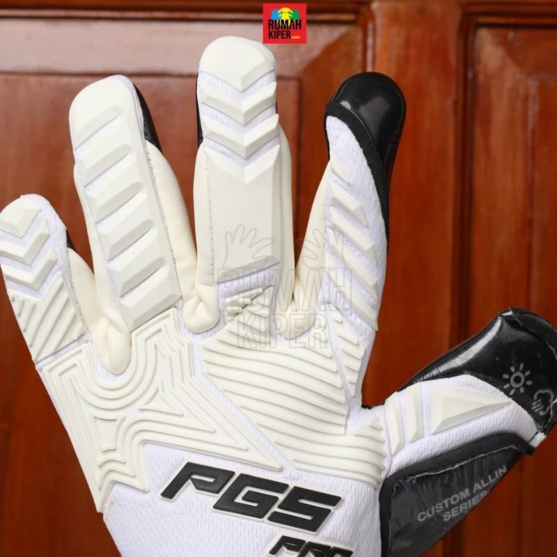 PGS ALL IN CUSTOM WHITE White/Black ( SKU : PGS 26 ) Sarung Tangan Kiper