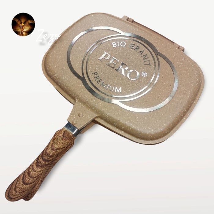 Sale Pero Double Grill Pan Biogranite 32cm /GRILL PEN/BAKARAN SATE/MULTI GRILL PEN