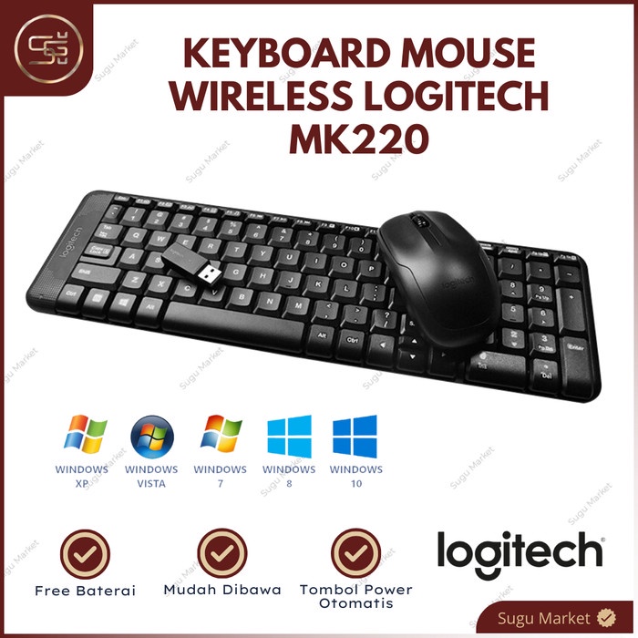 LOGITECH MK220 WIRELESS MOUSE + KEYBOARD COMBO LOGITECH KEYBOARD MOUSE ORIGINAL