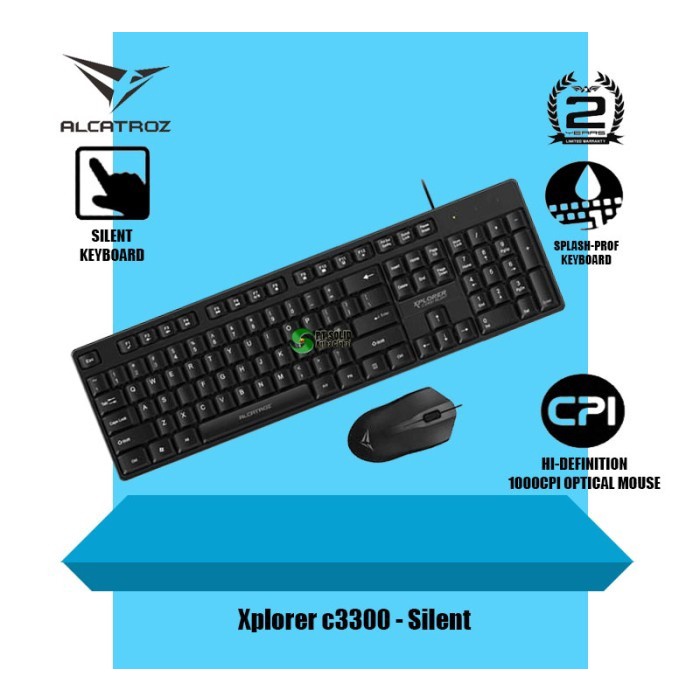 KEYBOARD + MOUSE SILENT ALCATROZ XPLORER C3300 SILENT ORIGINAL