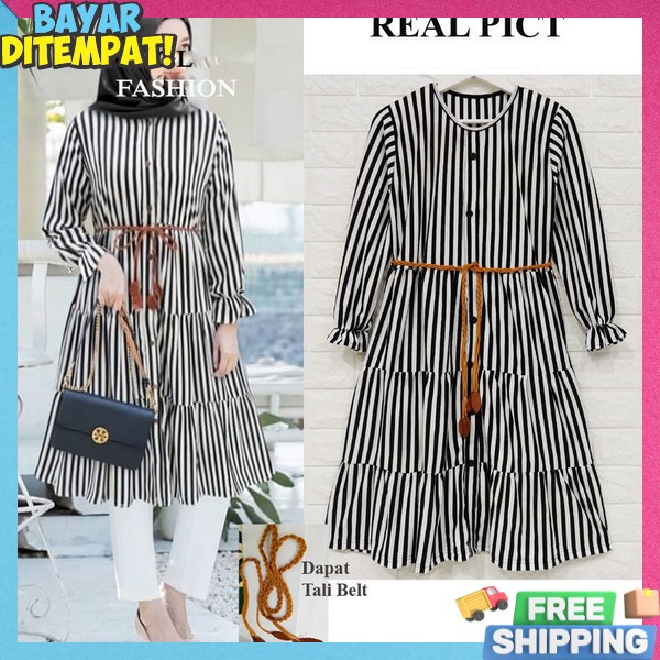 0 Extu Tunik Salur + Belt Gl Fashion