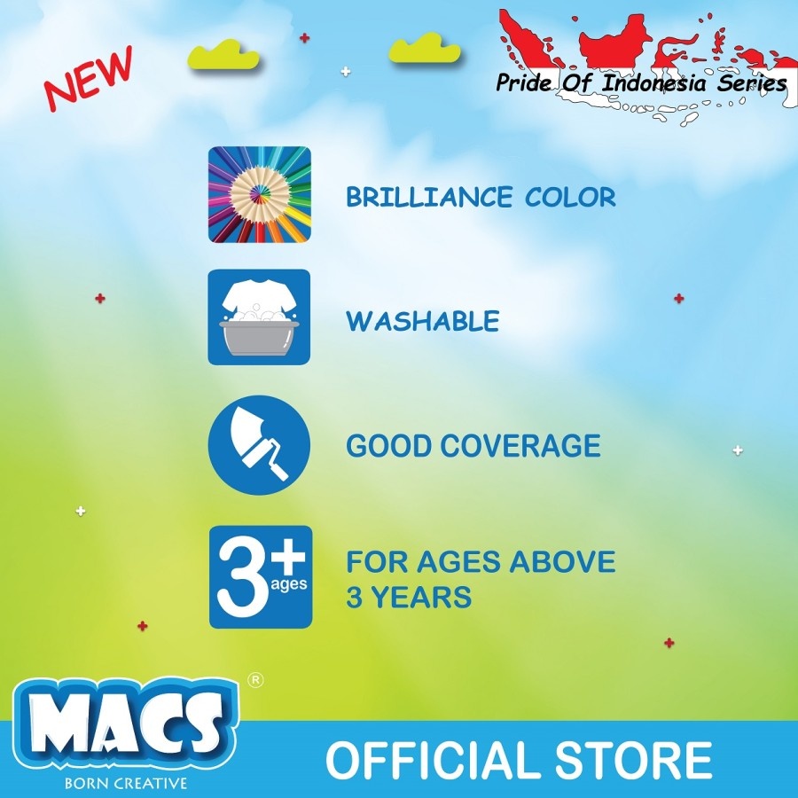 

Macs Gel Crayon 48 Color/Warna Face Painting Aman Mudah Dibersihkan Washable