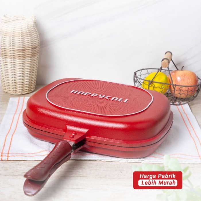 BISA COD ALAT PEMBAKARAN HAPPY CALL DOUBLE PAN JUMBO 32 CM /GRILL PEN/BAKARAN SATE/MULTI GRILL PEN