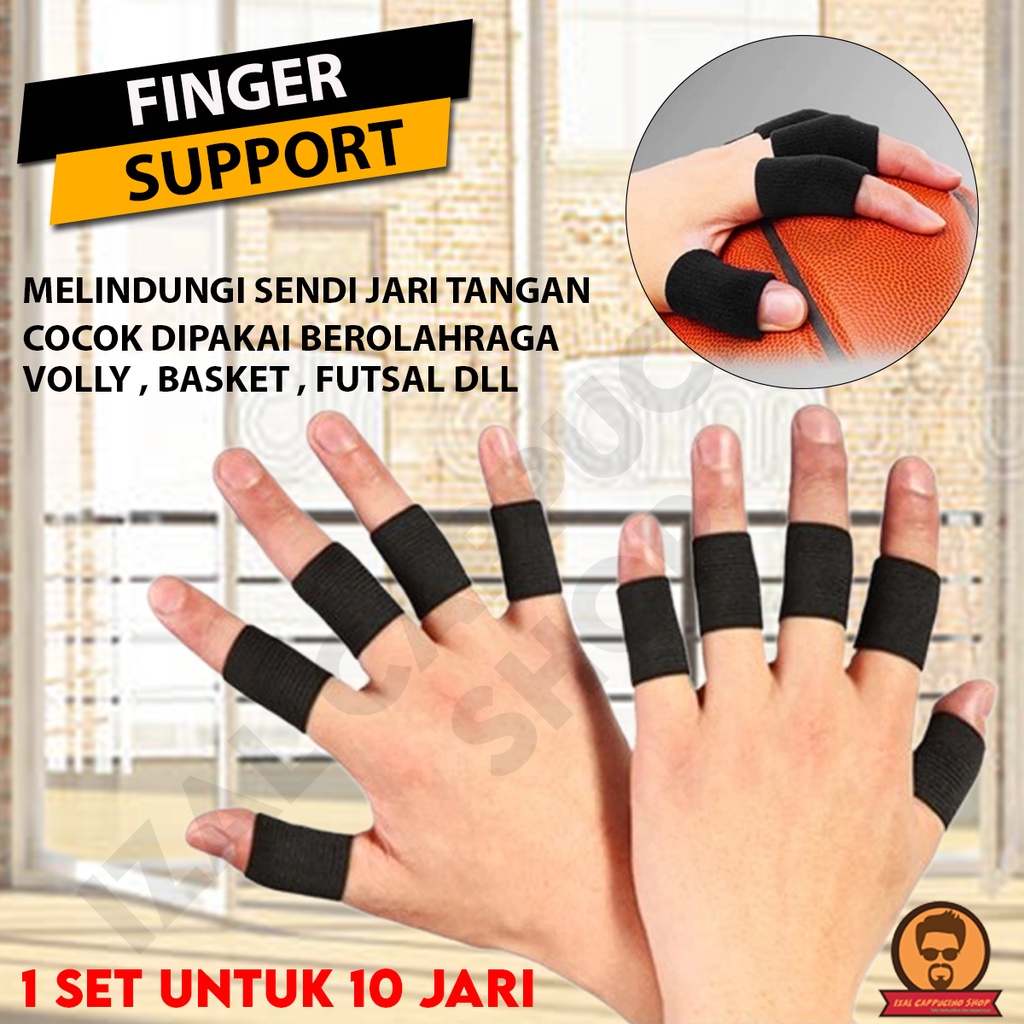 Finger Support Jari Finger Tape Pelindung Jari Deker Jari Karet Buat Volly Futsal Basket isi 10 PCS
