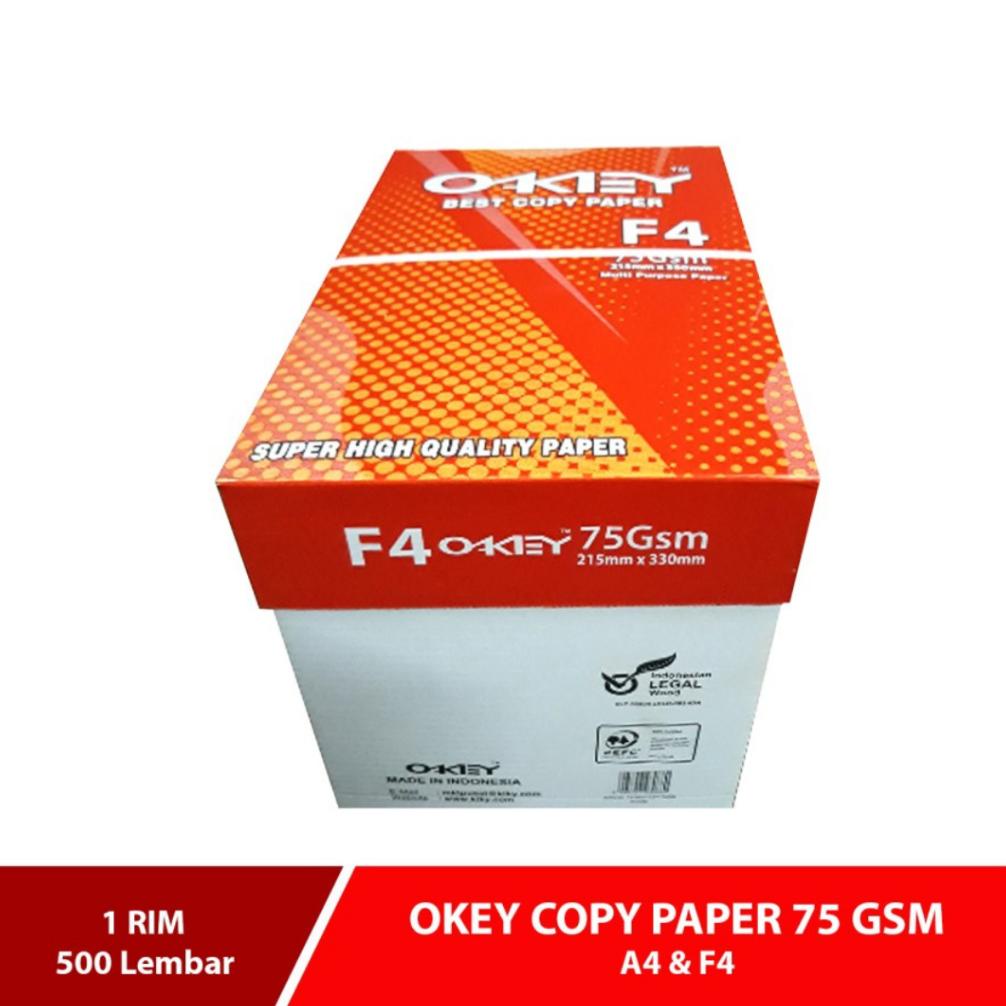 

Kekinian - Kertas HVS OKEY F4 75gsm Per Rim 500 Lembar