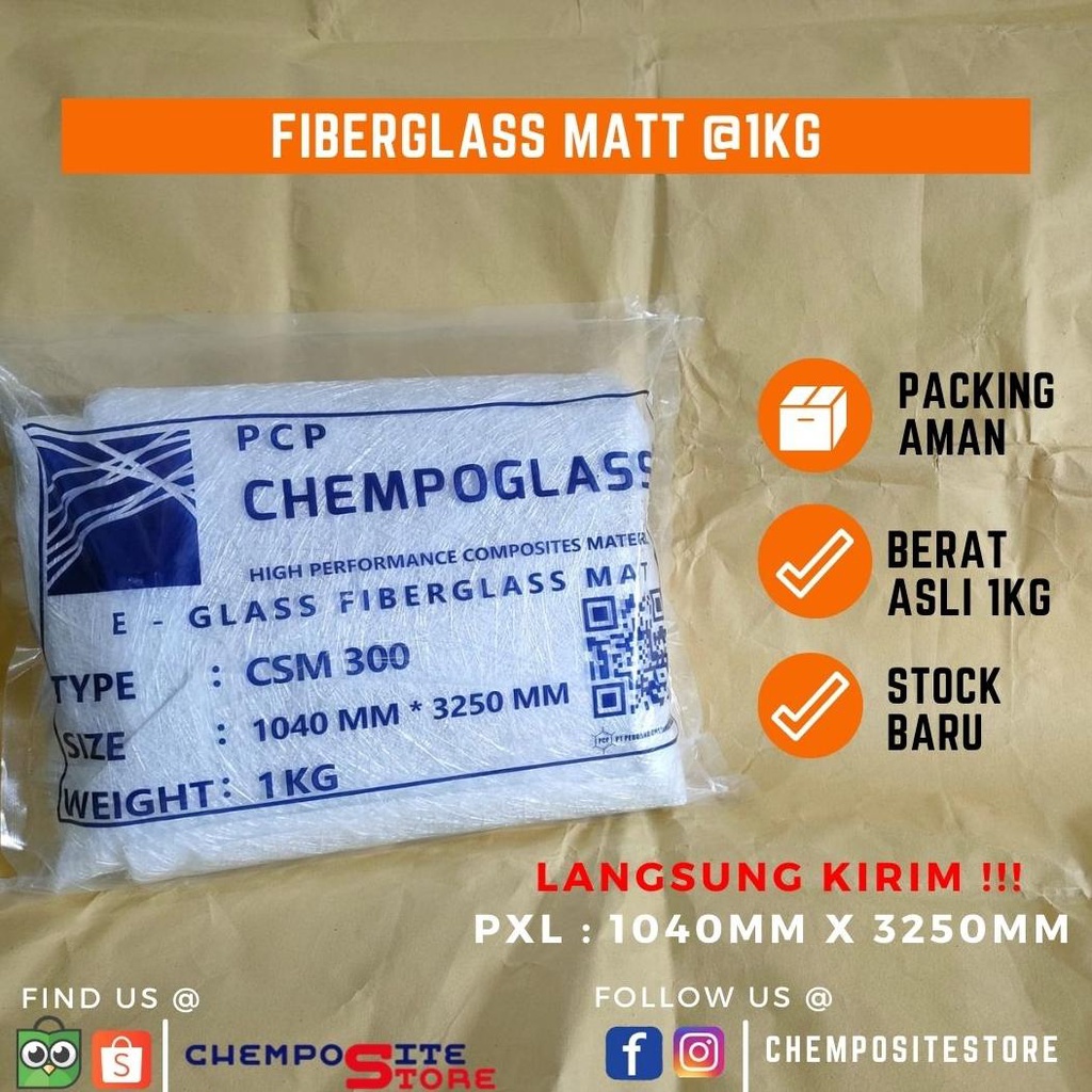 Trendy serat fiber pelapis anti bocor untuk aquaproof 1kg - mat fiberglass - serat fiberglass mat wa