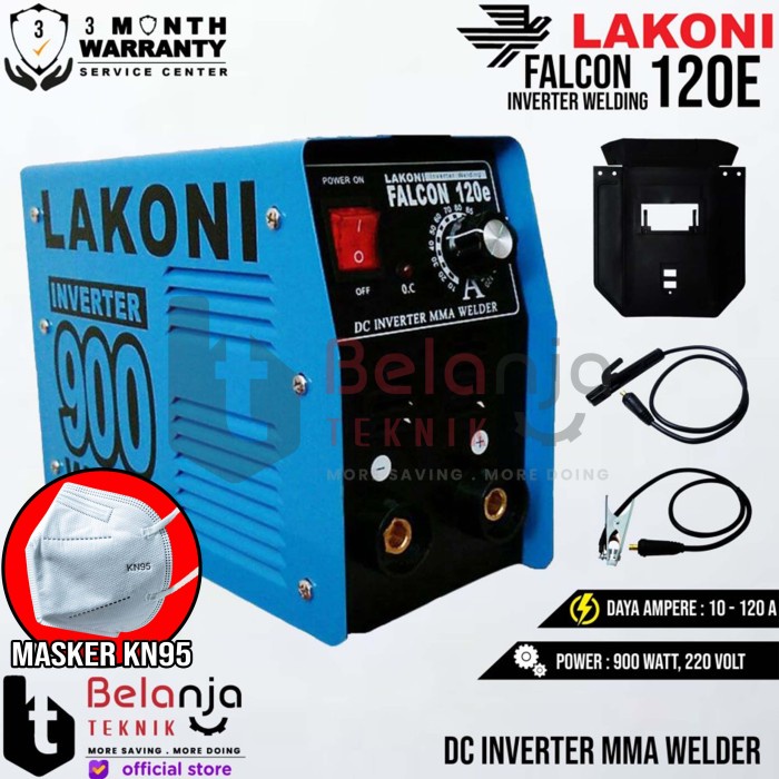 [Original] Mesin Las Trafo Lakoni Falcon 120 E 120E Travo Inverter 900 Watt Terbatas