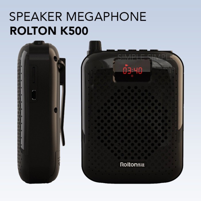 Rolton K500 Speaker Megaphone Mikrofon Mini Pengeras Suara Voice