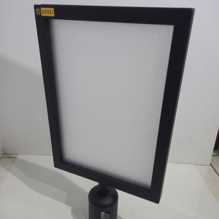 

Promo Sign Board Frame Display A4 Potrait Signage Hitam Papan Tiang Antrian