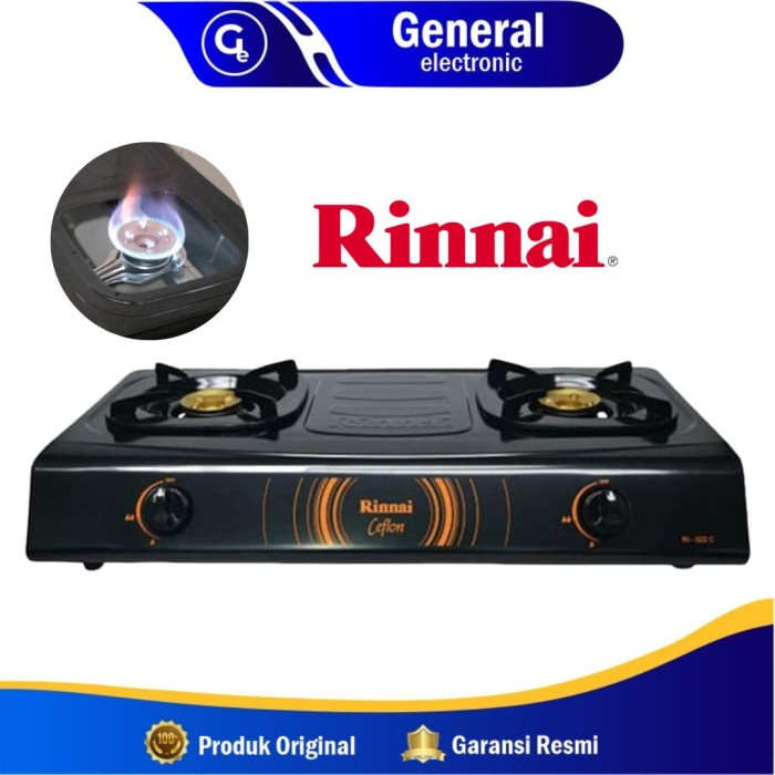 [Ori] Kompor Gas Rinnai Ri 522C / Ri522C / Ri 522 C [2 Tungku] Berkualitas
