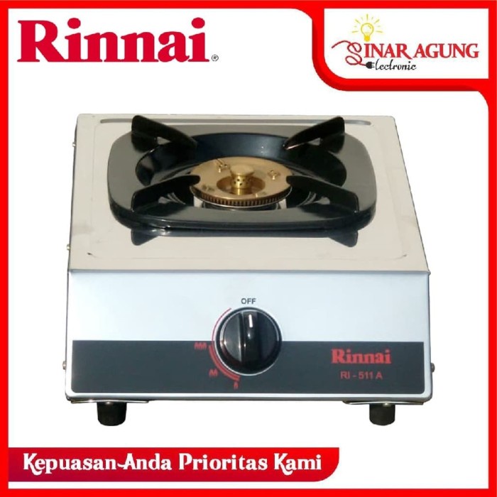 [Ori] Rinnai Ri 511 A Kompor Gas Satu Tungku [Stainless Steel] Terbatas