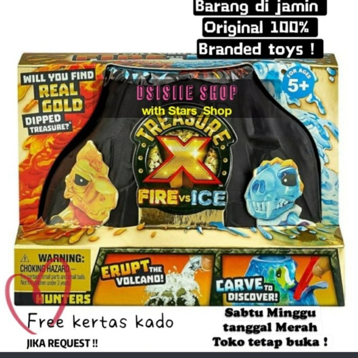 ✅Baru Treasure X Fire Vs Ice Hunter Pack / Mainan Harta Karun Figure Diskon