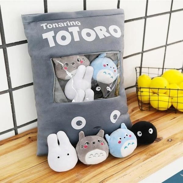 ✅New Ori Tonarino Totoro Plush Bag With 8 Cute Kawaii Plushies Boneka Totoro Berkualitas