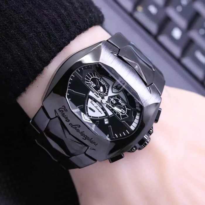 ✅New Ori Jam Tangan Pria Lamborghini Rantai Ultra Size Tanggal Aktif Bisa Gojek