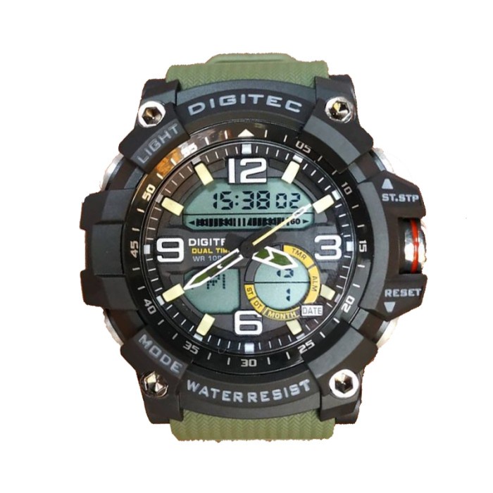 ✅Ori Jam Tangan Pria Digitec Rubber Da2102T Da-2102T Green Limited