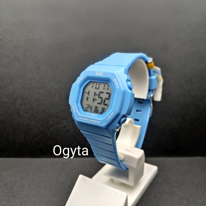 ✅Ori QQ Digital Jam Tangan Wanita Biru Strap Karet M137J004Y Original Berkualitas