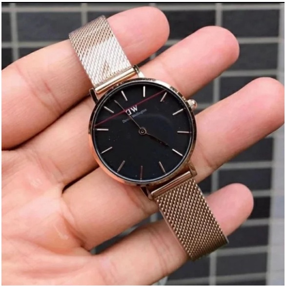 ✅Ori Jam Tangan Wanita Dw Kw Petite Melrose Black Bisa Gojek