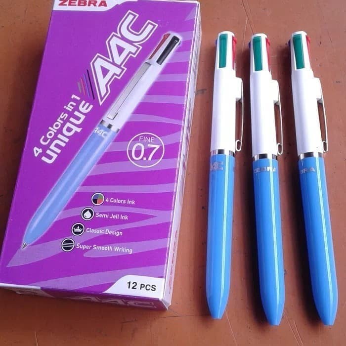 

Pulpen Zebra A4C 4 Warna 0.7 Mm ( 12 Pcs ) Original