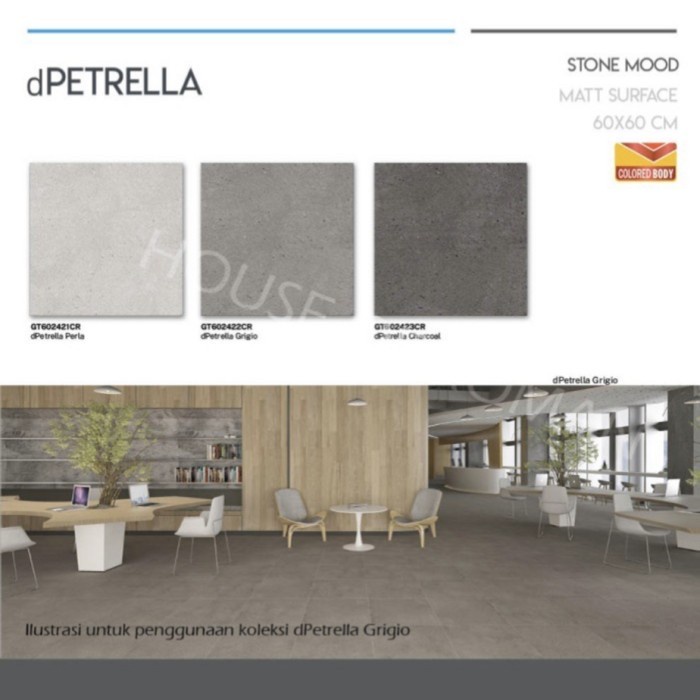 GRANIT LANTAI KASAR 60X60CM/ROMAN GRANIT DPETRELLA GRIGIO 60X60