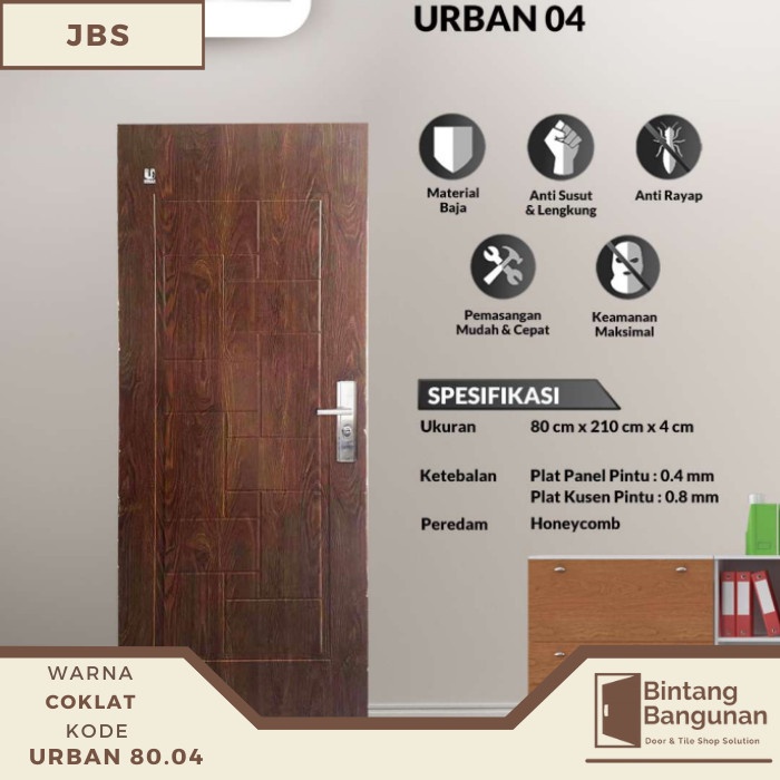 PINTU KAMAR PINTU RUMAH BAJA FORTRESS 80X210 - URBAN 80.04